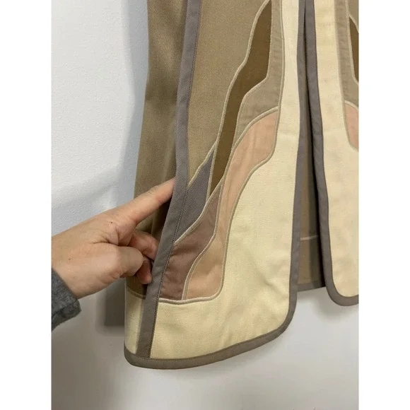 Vintage G. Girvin Seattle Silk Reversible Vest Women's Neutral Applique